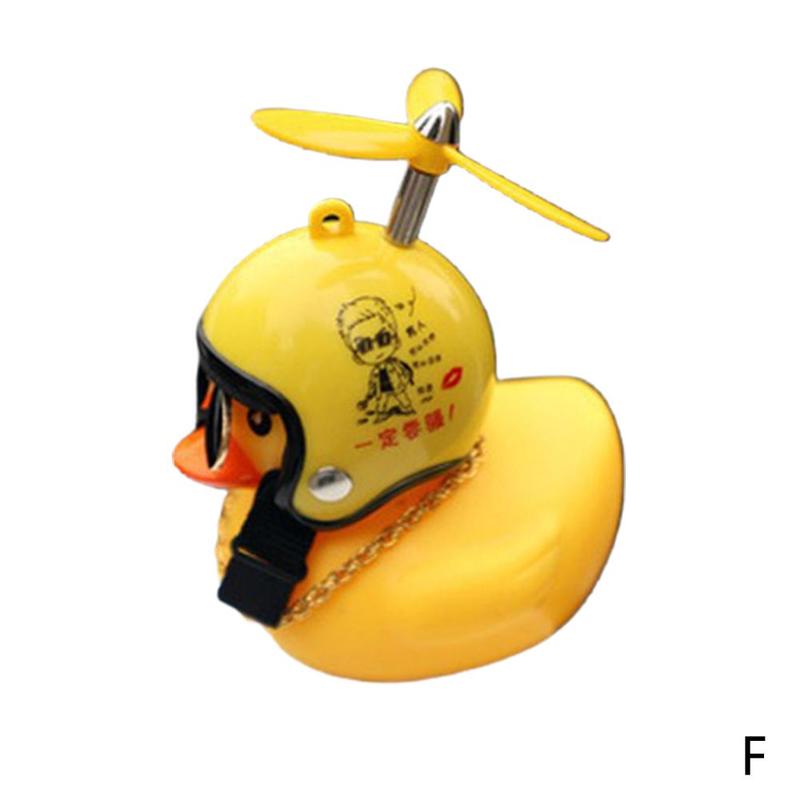 Auto Accessoires Kleine Gele Eend Auto Accessoires Kleine Gele Eend Dragen Een Helm Auto Achteruitkijkspiegel Auto Interieur Decorati: F