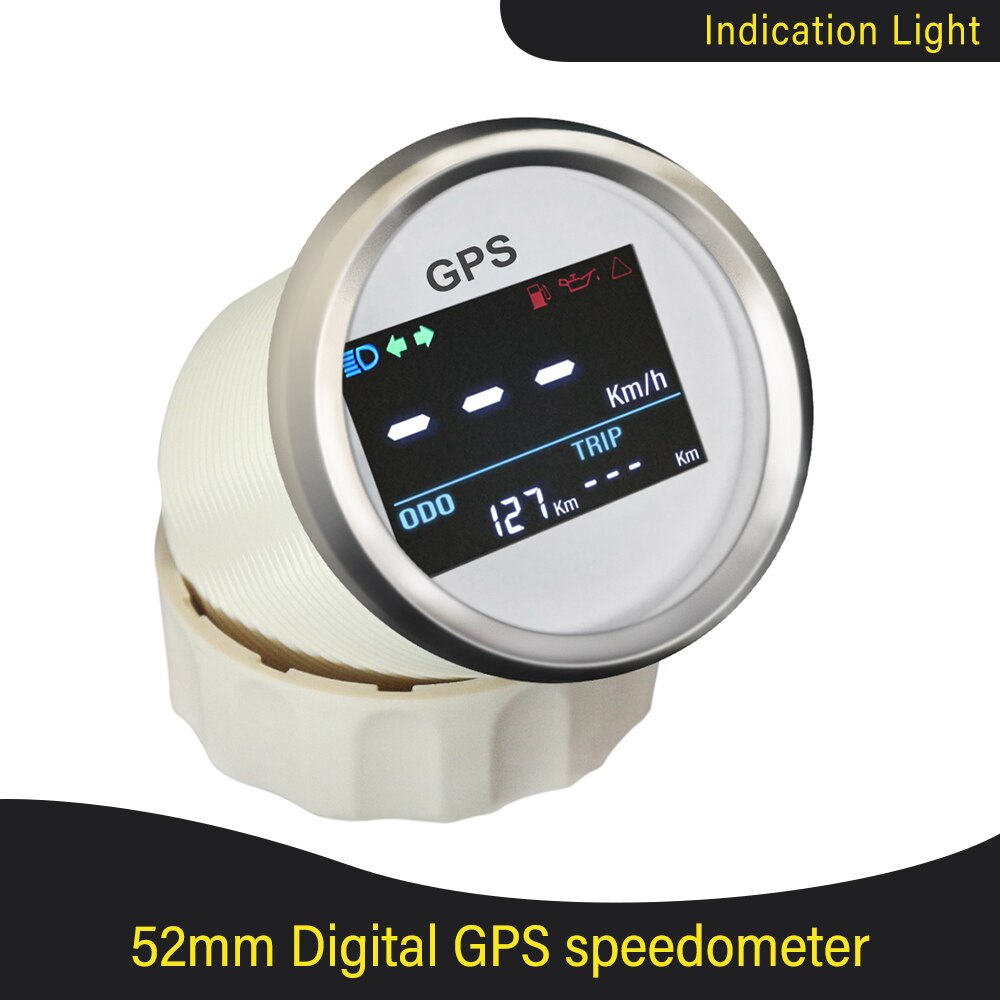 52mm Digital GPS Speedometer LCD Speed Gauge Odometer Adjustable Mileage Trip Counter For Auto Motorcycle Boat 12V 24V