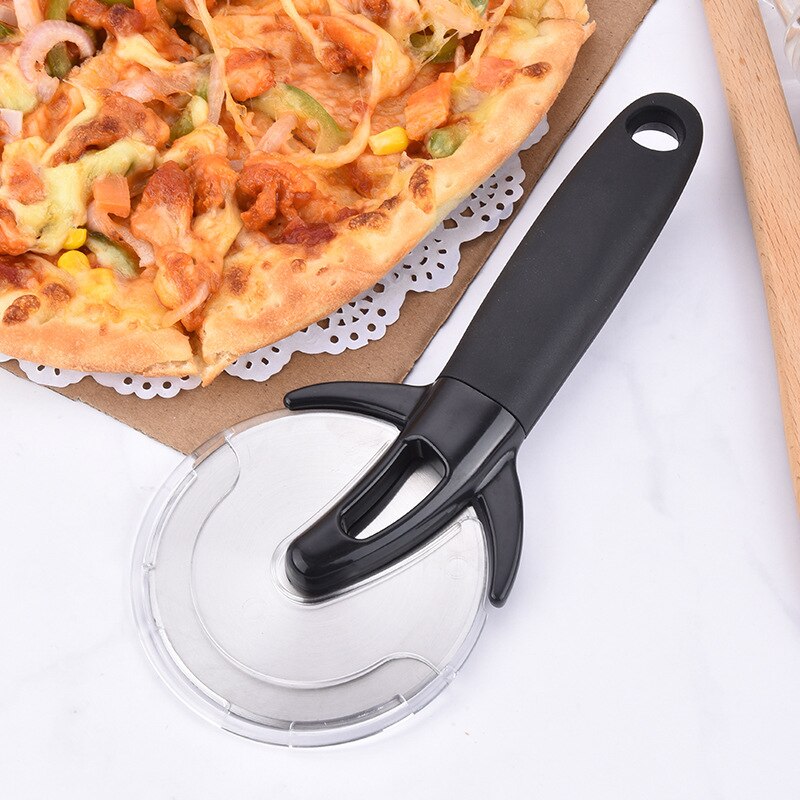 Rodillo de acero inoxidable para cortar Pizza, rueda grande, rebanador para hornear, utensilio de cocina de conveniencia,
