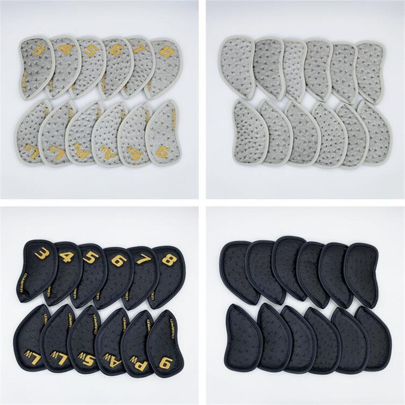 Golf Lederen Iron Kopafdekkingen # 3-9PASLL 12 Stks/partij 3D Pu Golf Irons Set Headcovers Voor Man Vrouwen