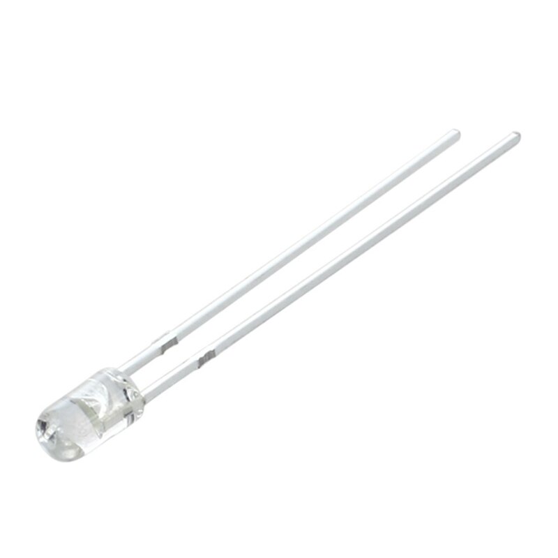 20 x 3mm 2 Pin Round White LED Light Emitting Diode Lamp