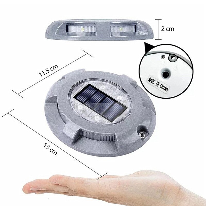 Solar Lights 4 Leds Outdoor House Ground IP68 Waterproof for Garden Decor Stair Pathway Road Stud Landscape LED Lamp 1PC