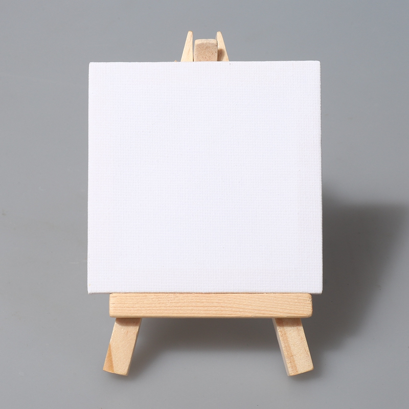 Mini toile de 3x3 pouces et Mini chevalet de 5 pouces, ensemble de dessin artisanal pour peinture, contient: 12 Mini toiles et 12 Mini Eas