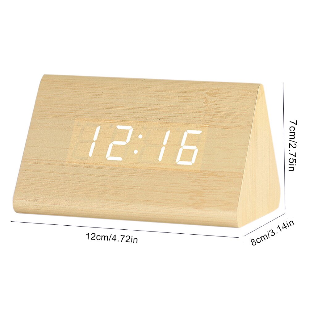 Digitale Klok Led Houten Wekker Tafel Sound Control Elektronische Klokken Desktop Usb Powered Desperadoes Thuis Tafel Decor