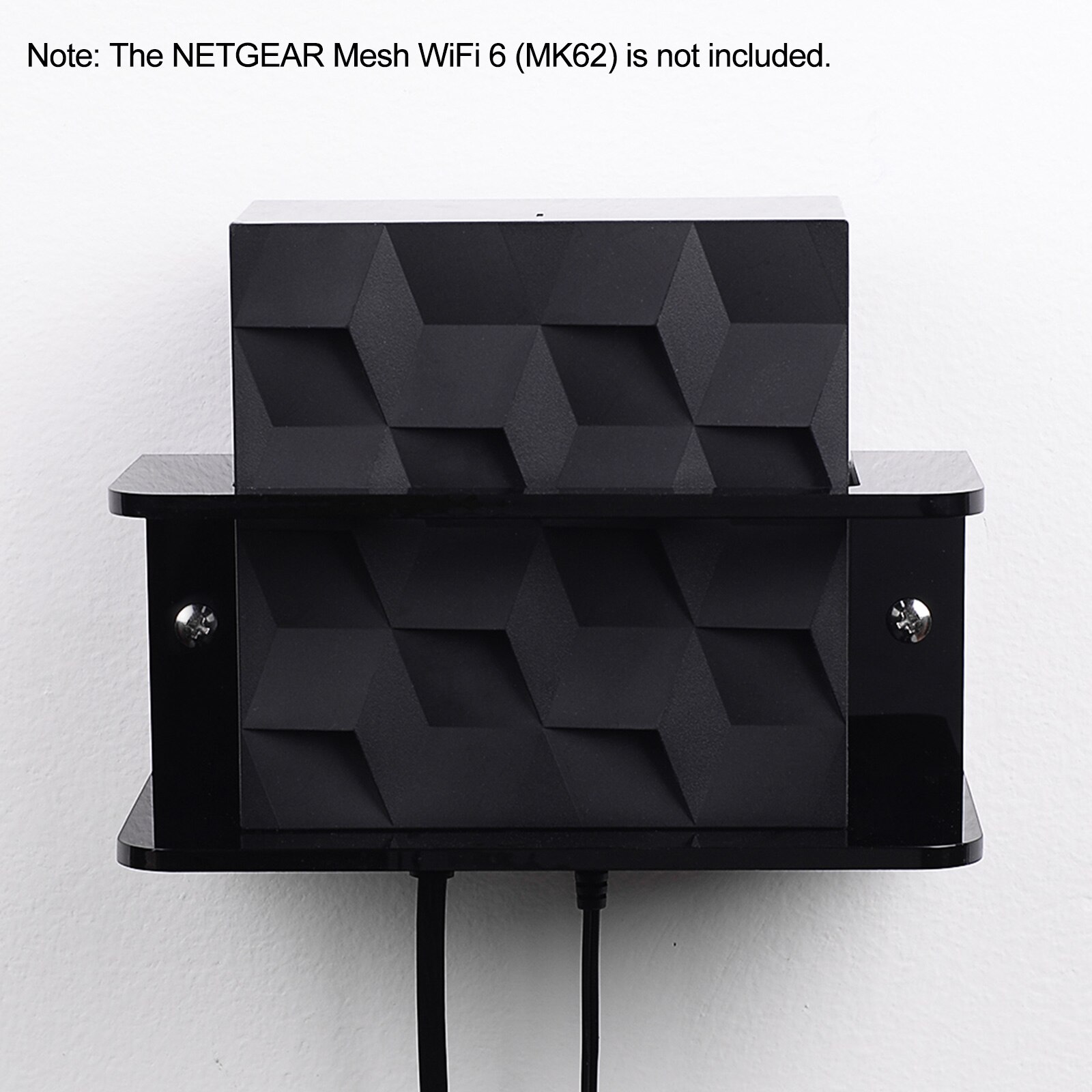 2 Pack Acrylic Wall Mount Bracket compatible with NETGEAR Mesh WiFi 6 (MK62) Mesh Wifi Stand, Black