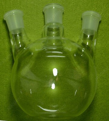 1000 ML, 24/29, 3-necks, Platte Bodem, Glazen Kolf, Laboratorium Glaswerk Kolf