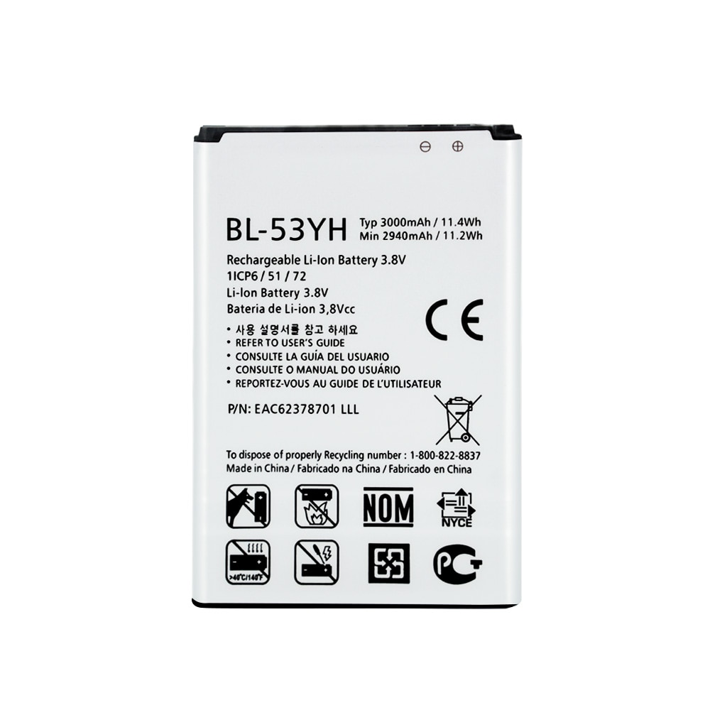 100% BL-53YH Batterij Voor Lg G3 D855 D850 D858 D859 F460 Real 3000 Mah Mobiele Vervangende Batterij