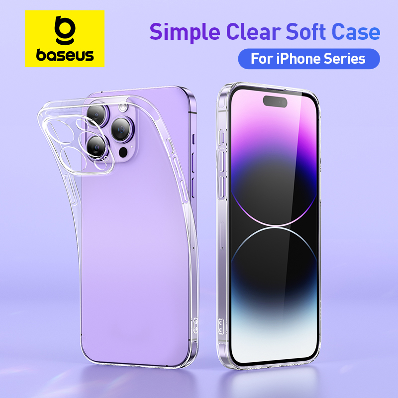 Funda Baseus transparente de TPU para iPhone 17 16 15 14 13 12 11 Pro Max Plus Air, funda protectora suave y fina para teléfono