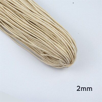 Beige Corda di Cotone Solido di Spessore Rotondo Cavo Ritorto Decorativo Coulisse Spago Legato Per FAI DA TE Accessori Fatti A Mano 100 metri: 2mm