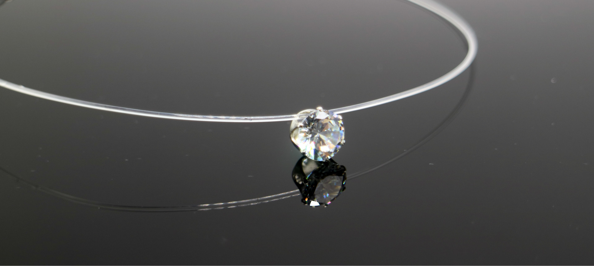 5-kleuren oogverblindende zirkoon ketting onzichtbare transparante vislijn eenvoudige hanger ketting sieraden voor vrouwen parel sieraden