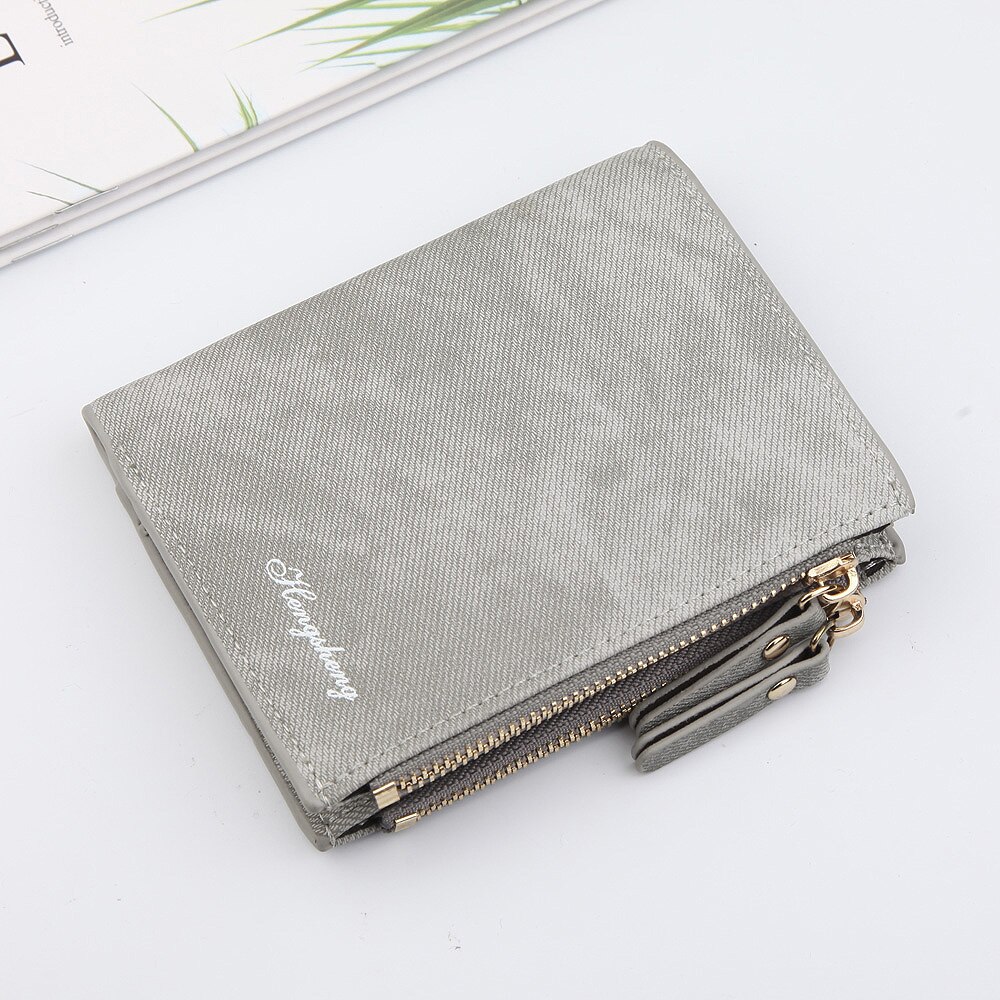 Haut tendance petit portefeuille PU sac à main en cuir mat court femme porte-monnaie fermeture éclair pochette porte-monnaie carte de crédit