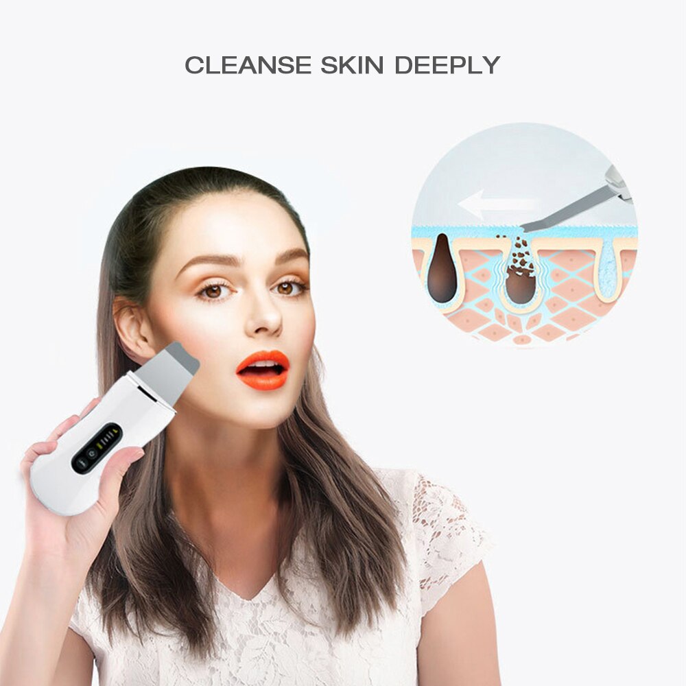 Ultrasonic Deep Face Cleaning Machine Skin Scrubber Remove Dirt Blackhead Reduce Wrinkles and Spots Facial Whitening Lifting