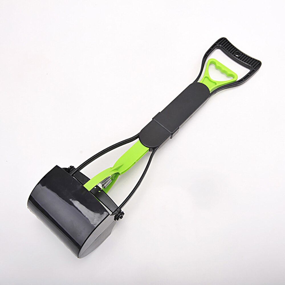 Poepschep voor huisdieren, hondenpoepschep, schep voor huisdierenpoep, opvouwbare schep met lange steel, afvalschep voor honden, schoonmaakgereedschap voor buiten: Groen-recht