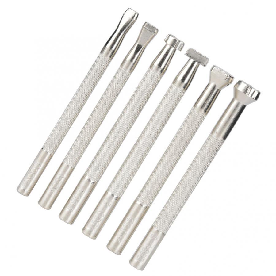 6 stuks leerbewerkingsgereedschap, antislip visafdrukgereedschap, patroonhandvat, doe-het-zelf handwerk leerbewerkingsgereedschap