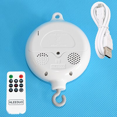 Soporte móvil giratorio blanco para cuna de bebé, caja de música, soporte de brazo, juguetes para bebés, sonajero, 0-12 meses: SD Card Remote 284
