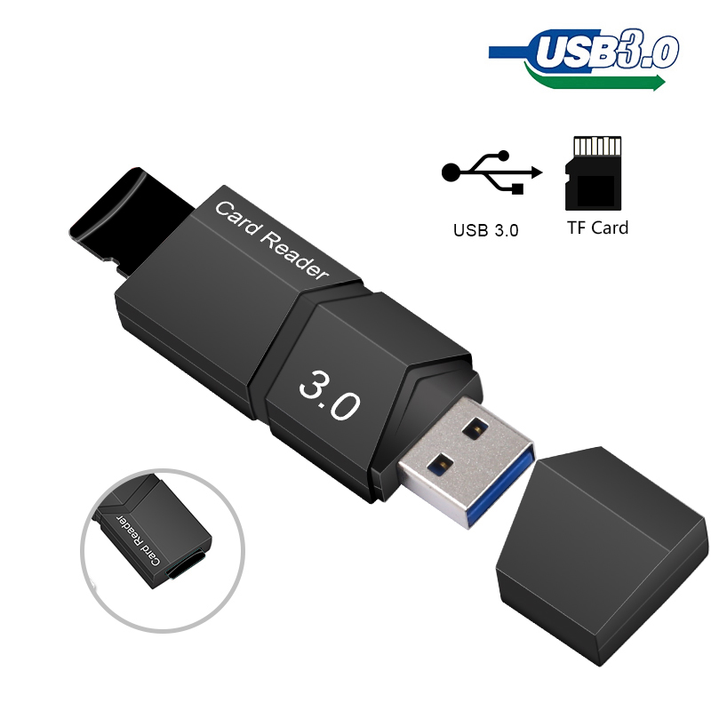 Lector de tarjetas Micro SD 3,0 adaptador USB de alta velocidad con ranura para tarjeta TF C286 soporte máximo lector de tarjetas de memoria de 128GB para computadora: Default Title