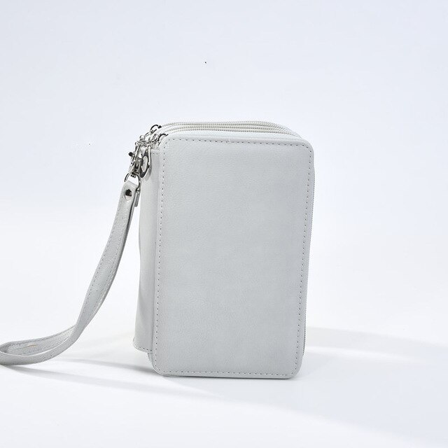 Cartuchera escolar de 72 agujeros para niñas y niños, estuche de bolígrafo de color negro, bolsa de cartucho grande, papelería, Kit de penalización grande: Gris claro
