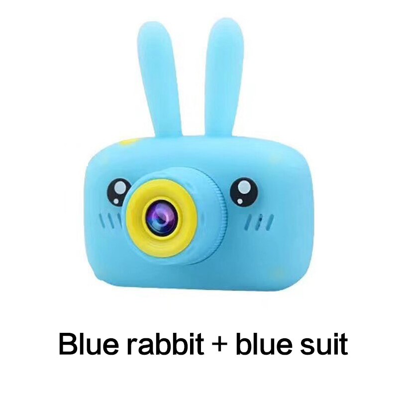 Volledige  hd 1080p kinderen mini camera projectie digitale video fotocamera 2 inch scherm kindercamera educatief speelgoed voor kinderen: Blauw / Met 16gb tf-kaarten