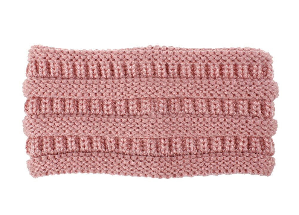 Winter ear Warmer Headbands Turban Handmade fleece Plus Velvet Hairband Headwrap Stretch Women Headwear Accessories: Pink