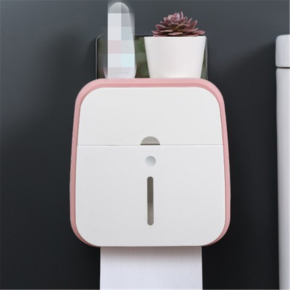 Vandtæt vægbeslag toiletpapirholder hylde toiletpapir bakke rulle papirrør opbevaringsbakke bakke