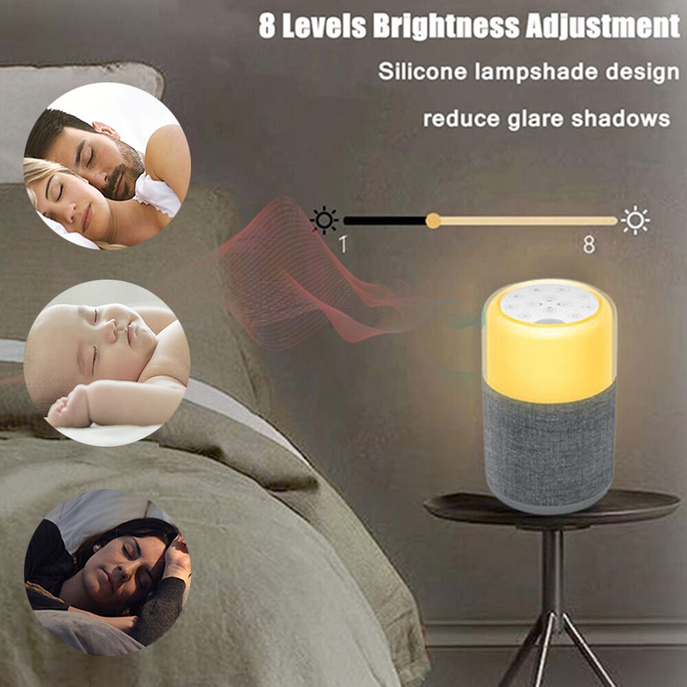 Smart Music White Noise Machine Voice Sensor Rechargeable Infant Therapy Sound Machine Sleeping Relaxation White Noise Generator
