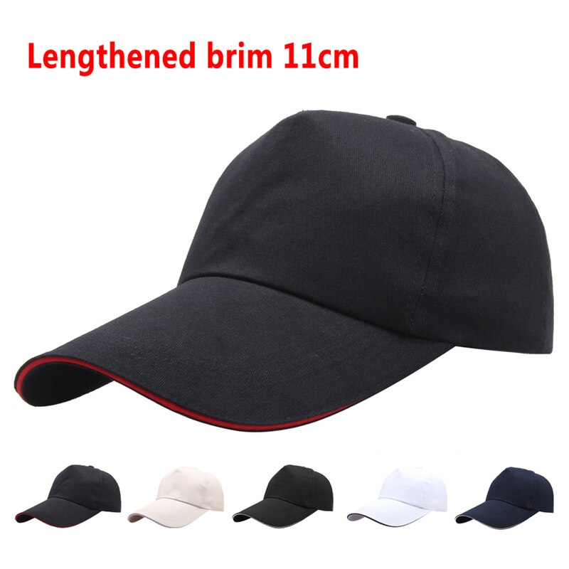 Spring Summer Super Long 11cm Brim Baseball Cap Unisex Classic Solid Color Snapback Hat Men HipHop Gorras Bone Trucker Casquette