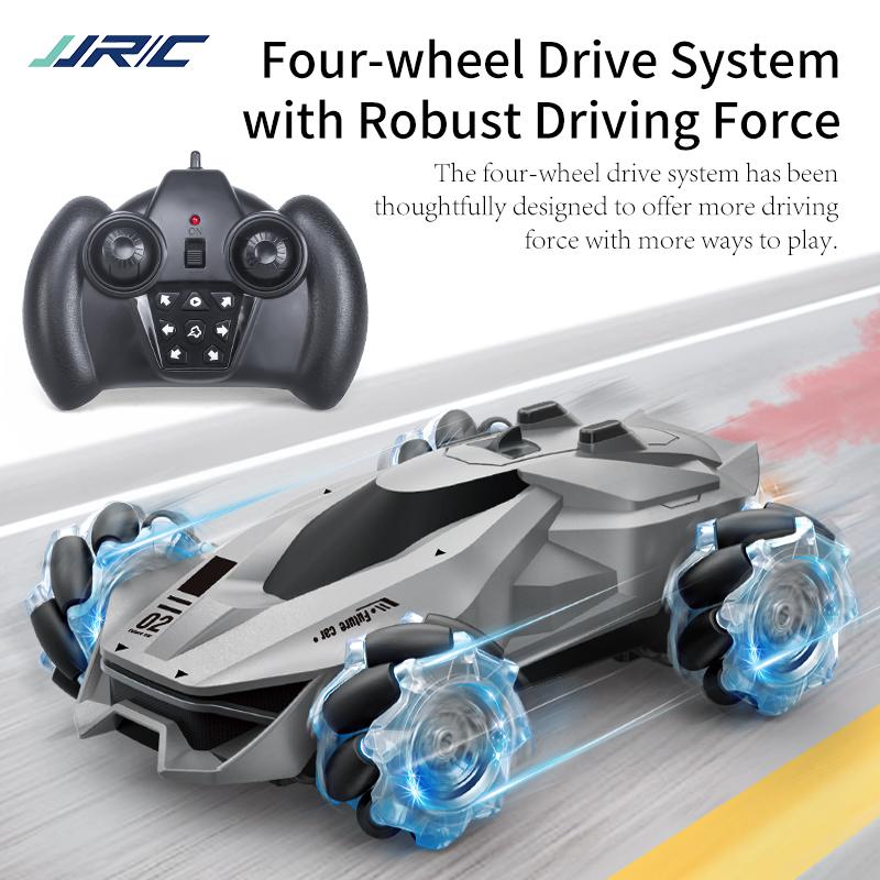 Jjrc Q92 1:24 2.4G 4WD 360 Graden Flip Simulatie Spray Night Glare Effect Tire Dynamisch Geluid Effect Rc Stunt auto Modellen Speelgoed