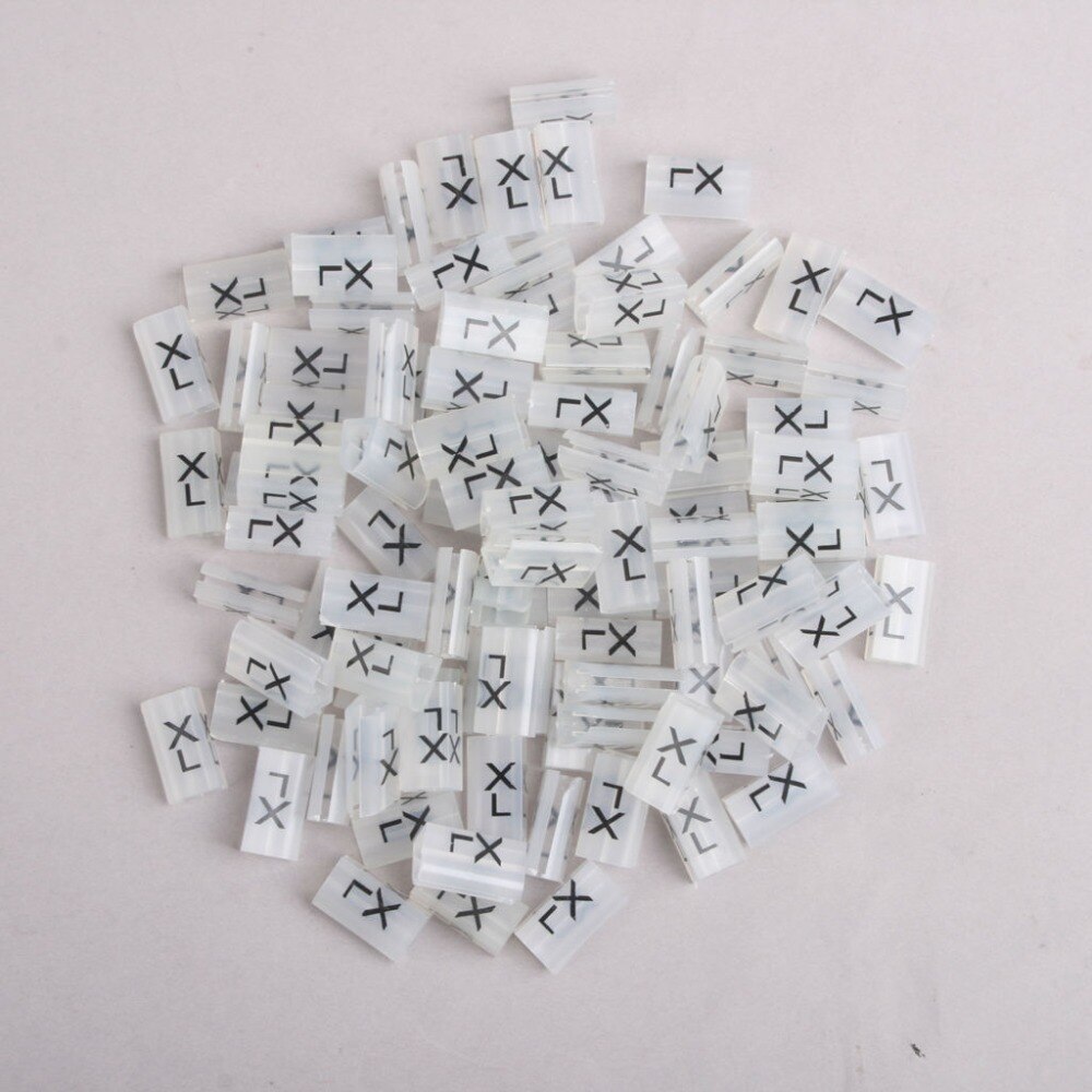 100Pcs Rechthoek Hanger Sizer Kledingstuk Markers &quot;S-XXL&quot; Plastic Grootte Marker Tags