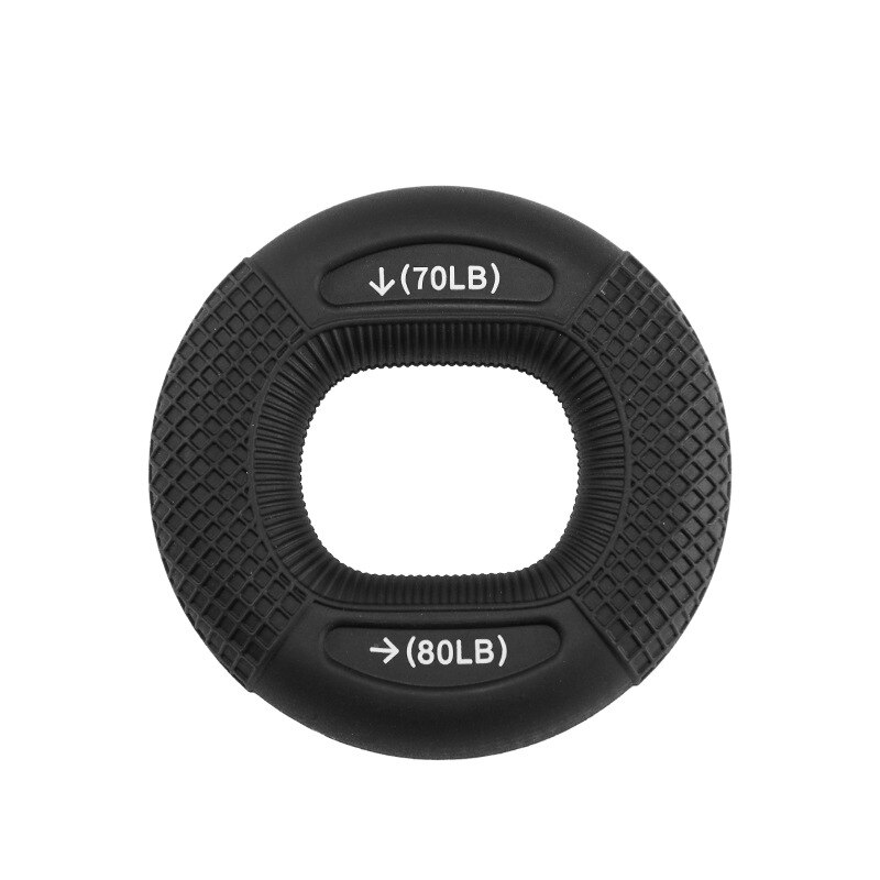 Anillo de agarre de mano ajustable de silicona, expansor de entrenamiento de fuerza y agarre, anillo de goma, entrenamiento de potencia muscular, ejercicio, gimnasio, Fitness: Black