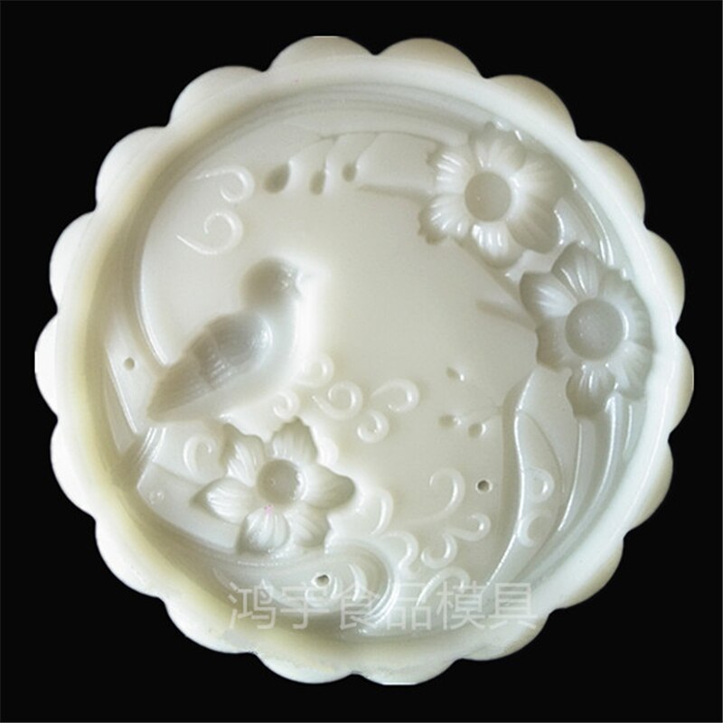 Handpers Chinese Cookie Cake Moulds 50G Plastic Maan Cakevorm Set Met 5 Wit Postzegels Vogel Vis Vlinder honeybee Patroon