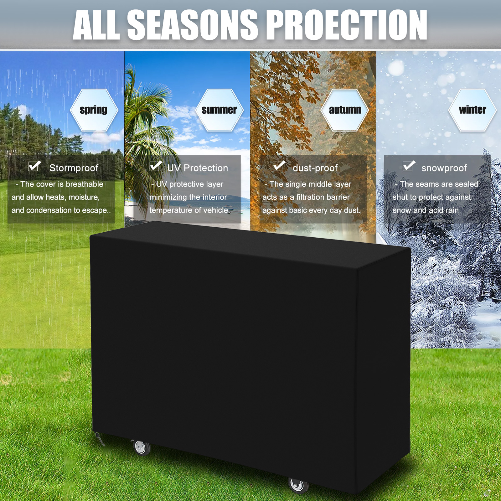 Grill Cover Round Rectangle Outdoor Waterproof Oxford Cloth Stove BBQ Protective Covers Heavy Duty Dustproof Garden Accessories