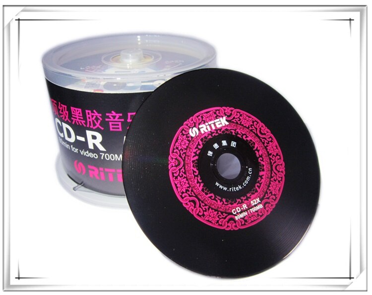 5 Discs Een + Ri-Brand Leeg Gedrukt 52X700 Mb Zwart/Rood CD-R