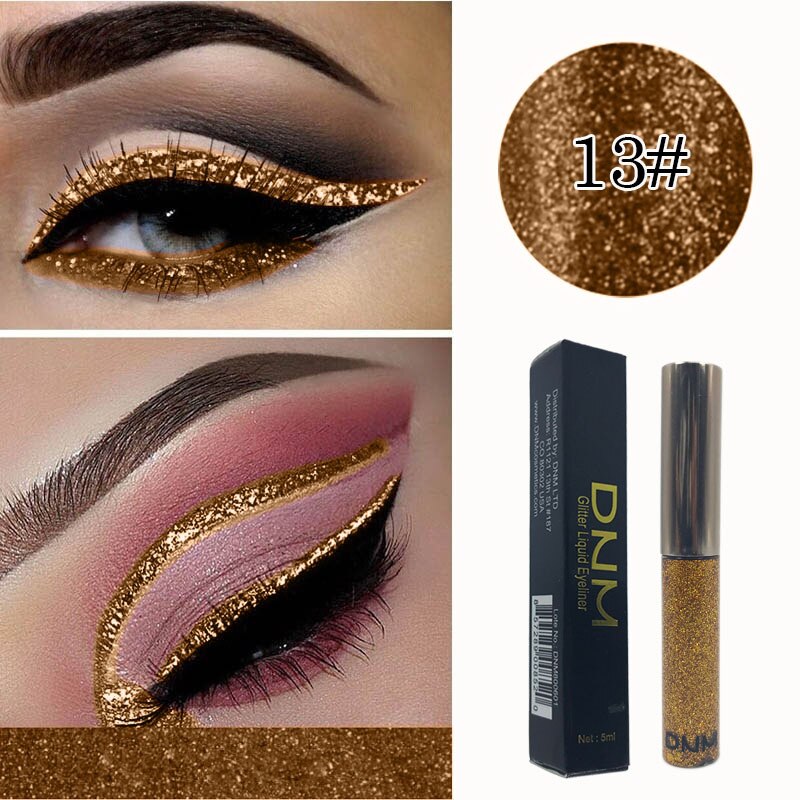 16 farben Bunte Glänzende perlig Pailletten Flüssigkeit Eyeliner-Wasserdichte dauerhaft Strobe Diamant Eyeliner Schönheit machen-hoch TSLM1: 13
