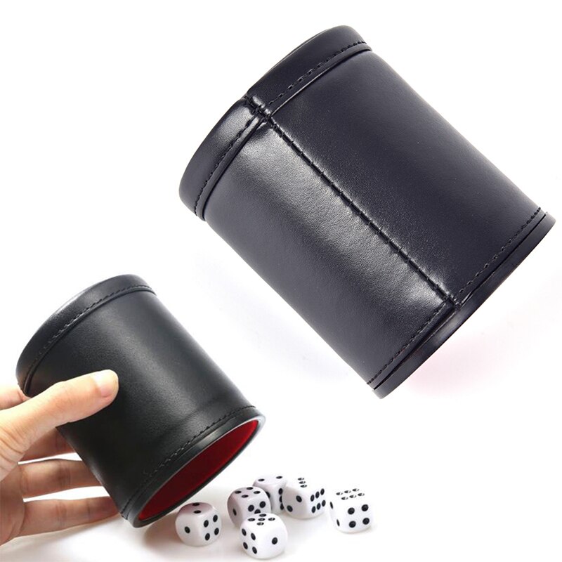Foreign Trade PU Leather Flannel Mute Dice Cup Bar Game Supplies