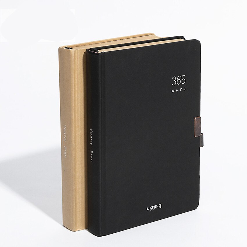 Journal cahier vide A5, Kraft, reliure plate, taille 384x145mm, avec le numéro de Page et la Date, avec serrure, reliure plate