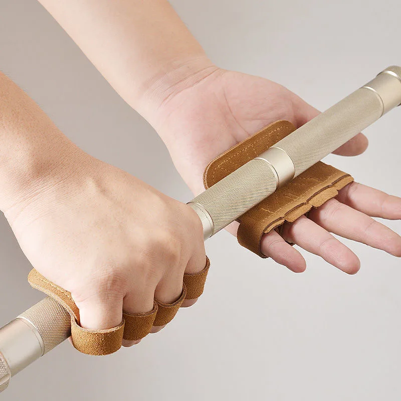 1 Paar Gewichtheberhandschuhe aus Rindsleder, Vierfinger-Handflächenschutz, rutschfest, verschleißfest, für Fitness, Sport, Ausbildung, Handflächenschutz