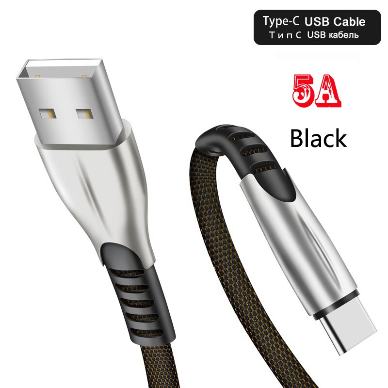 Fast Charge Micro USB Type-c Zinc Alloy Braided Cable For Samsung S6 S7 S8 S9 S10 J3 J5 J7 A5 J1 J4 J6 A6 A8 Plus: Black For Type-c