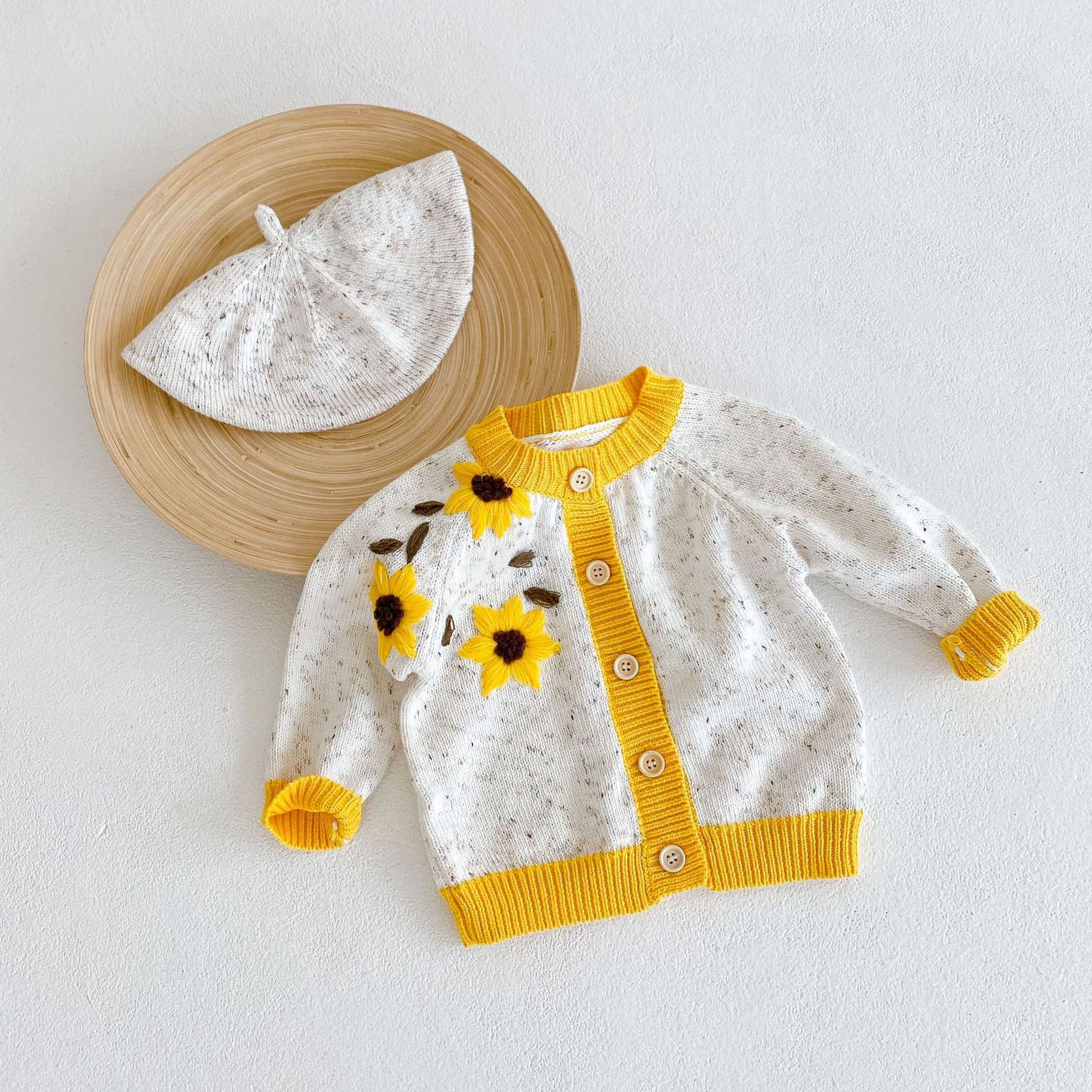 0-3T Pasgeboren Kid Baby Meisjes Bloem Trui Vest Elegante Herfst Winter Warme Kleding Fall Knit Top Leuke zoete Bloemen Knitwear