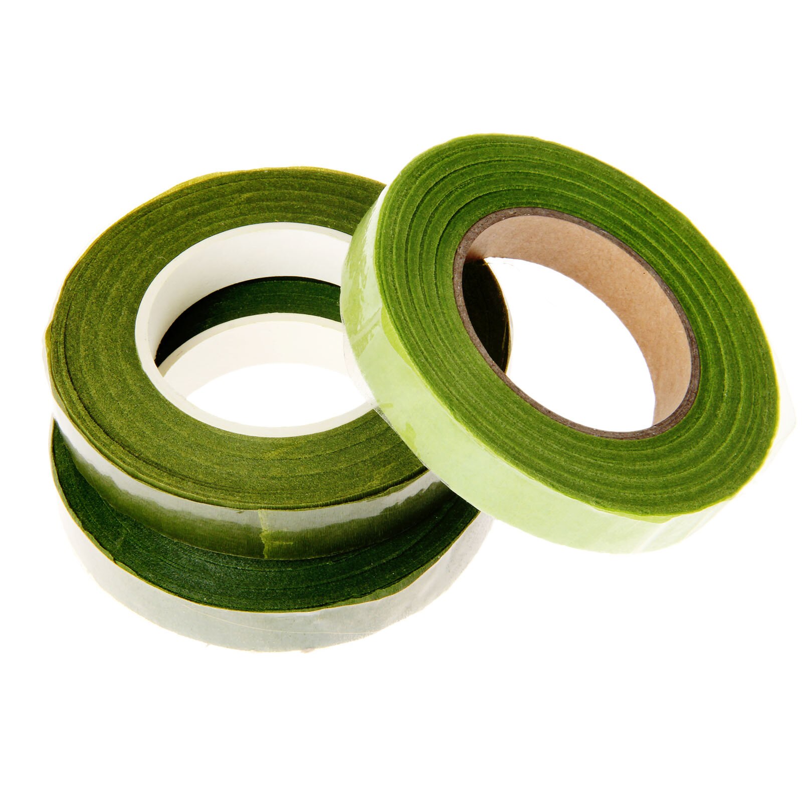 Ruban adhésif vert pour tige de fleuriste, 12mm, ruban pour fleurs, pour bricolage, couronne de guirlande en papier froissé