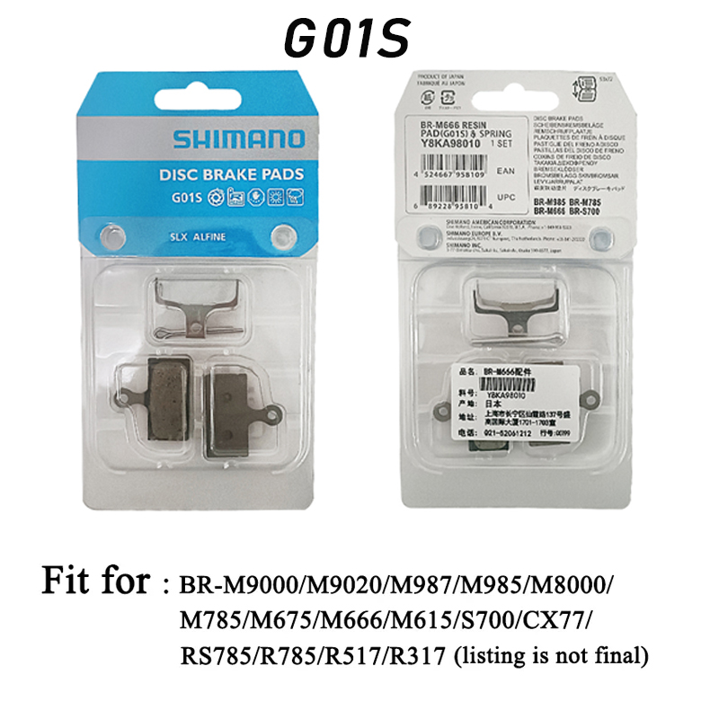 SHIMANO B01S G01S MTB Fahrrad Scheibenbremsbeläge B01S G01S Harz Pad Für MT200 M355 M395 M445 M475 M6000 M7000 M615 M675 RS785 M985