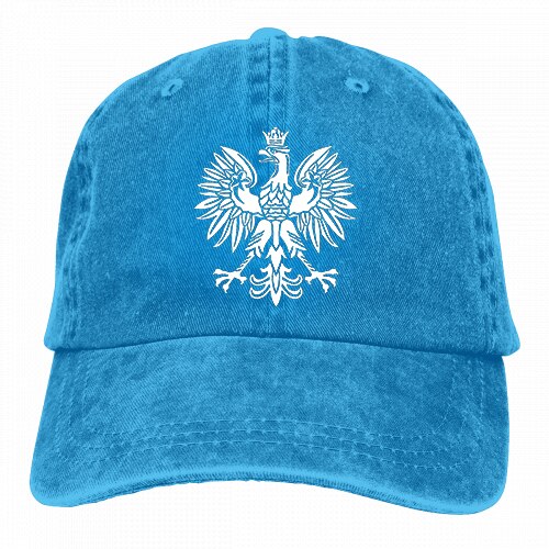 Denim Cap Polska Eagle Poland Pride Baseball Dad Cap Classic Adjustable Sports for Men Women Hat: Blue