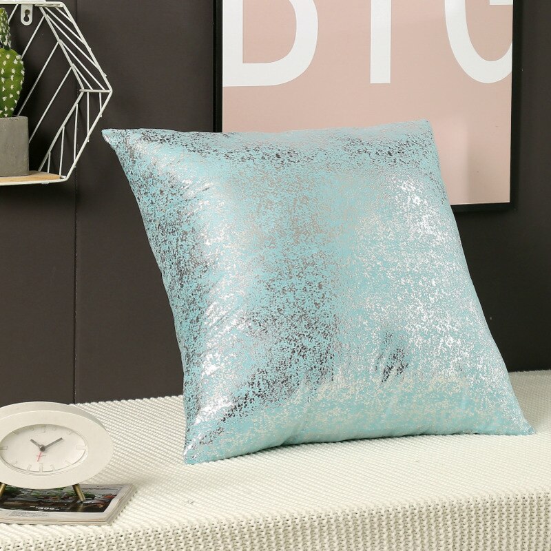 Luxe bronzen gouden zilverfolie kussenhoes decoratieve kussens voor kantoor, hotel, auto, effen kleur serie kussensloop