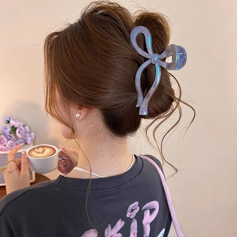 Aishg pérola arco caranguejo grampo de cabelo para mulheres geléia garra clipes tesoura forma braçadeira barrette hairpin meninas acessórios para o cabelo: Vermelho