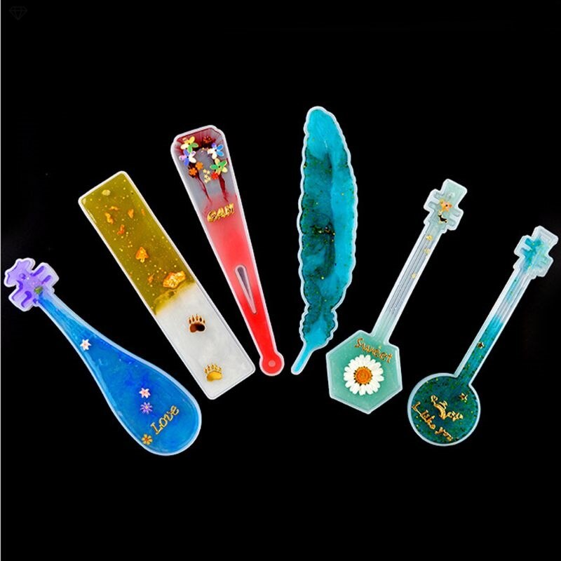 8 Pack Silikon Lesezeichen bilden DIY Lesezeichen Gießen Formenbau Epoxid Harz Schmuck DIY Handwerk Silikon transparent bilden