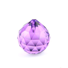 10 stks/partij, 40mm Violet Kleur Crystal Facet Ball Glazen Prisma Ballen X-MAS Decoratie
