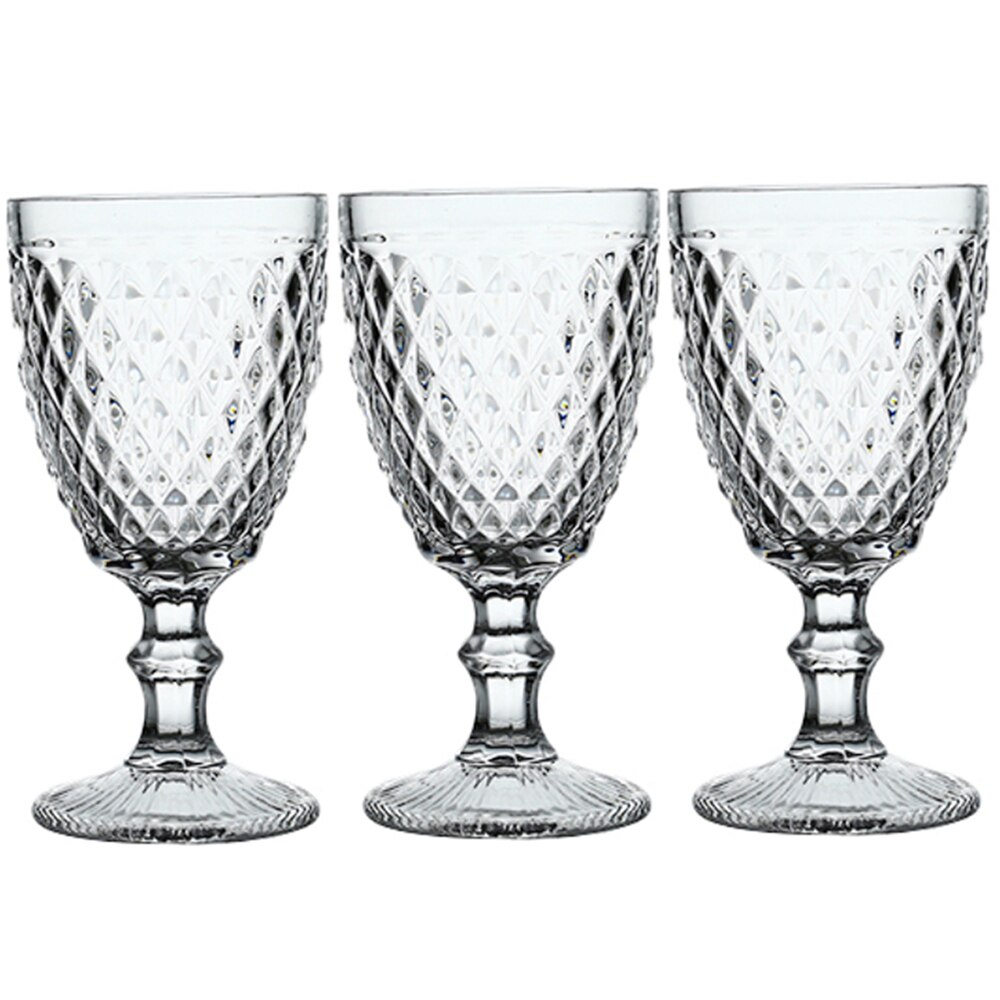 Portsble vinglas dricksglas 3 st/lot bröllopsfest vinkopp glas vattenglas för att dricka jul 300ml 10oz: 3 st set stil 6