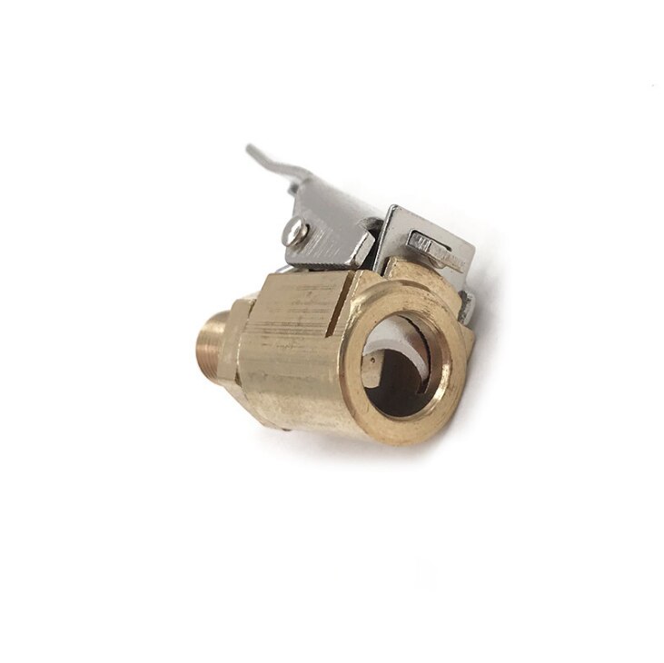 Bil auto messing 8mm dæk hjul dæk luftpatron inflator pumpe ventil klip klemmestik adapter biltilbehør til kompressor