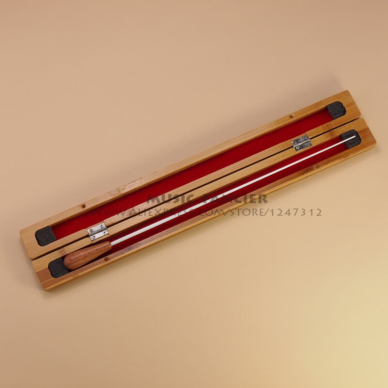 Professional Wooden Conductor Baton With Red Wood Storage Case - Handmade, 380mm Total Length
