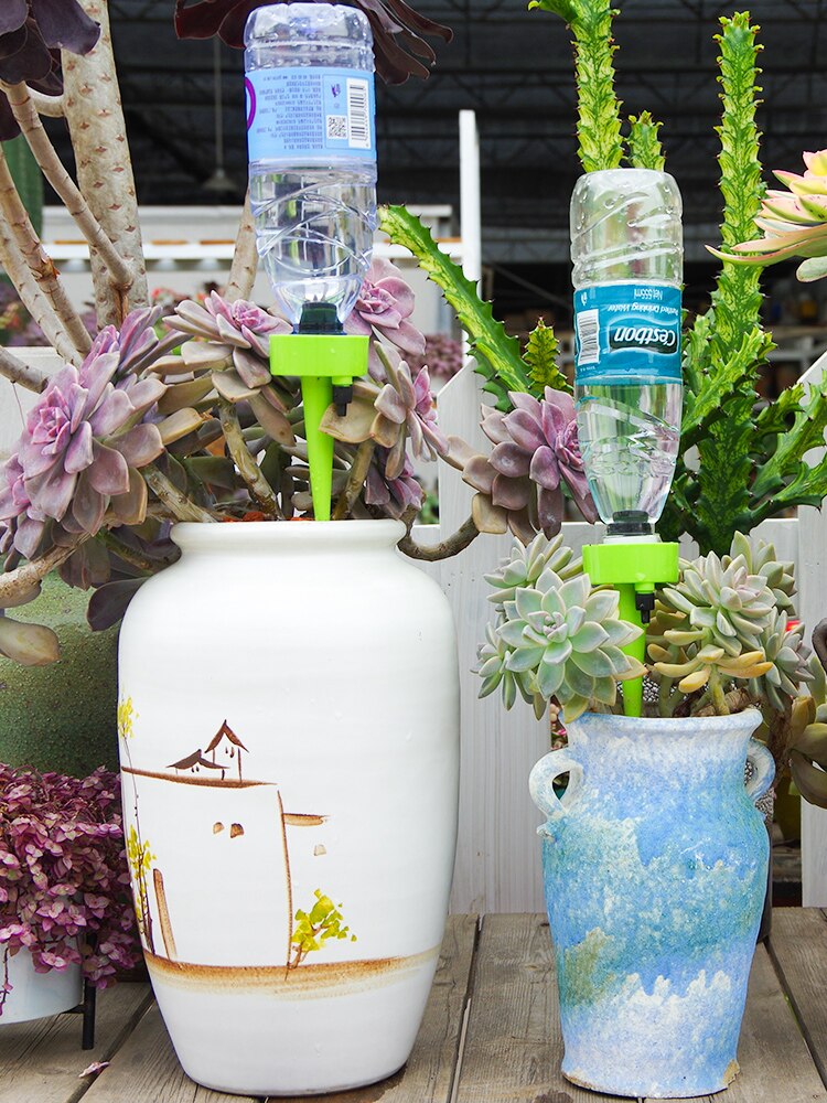 12pcs Garden Self-contained Auto Drip Irrigation Drippers Watering System For Plants Flower Household Adjustable Timing Ripper