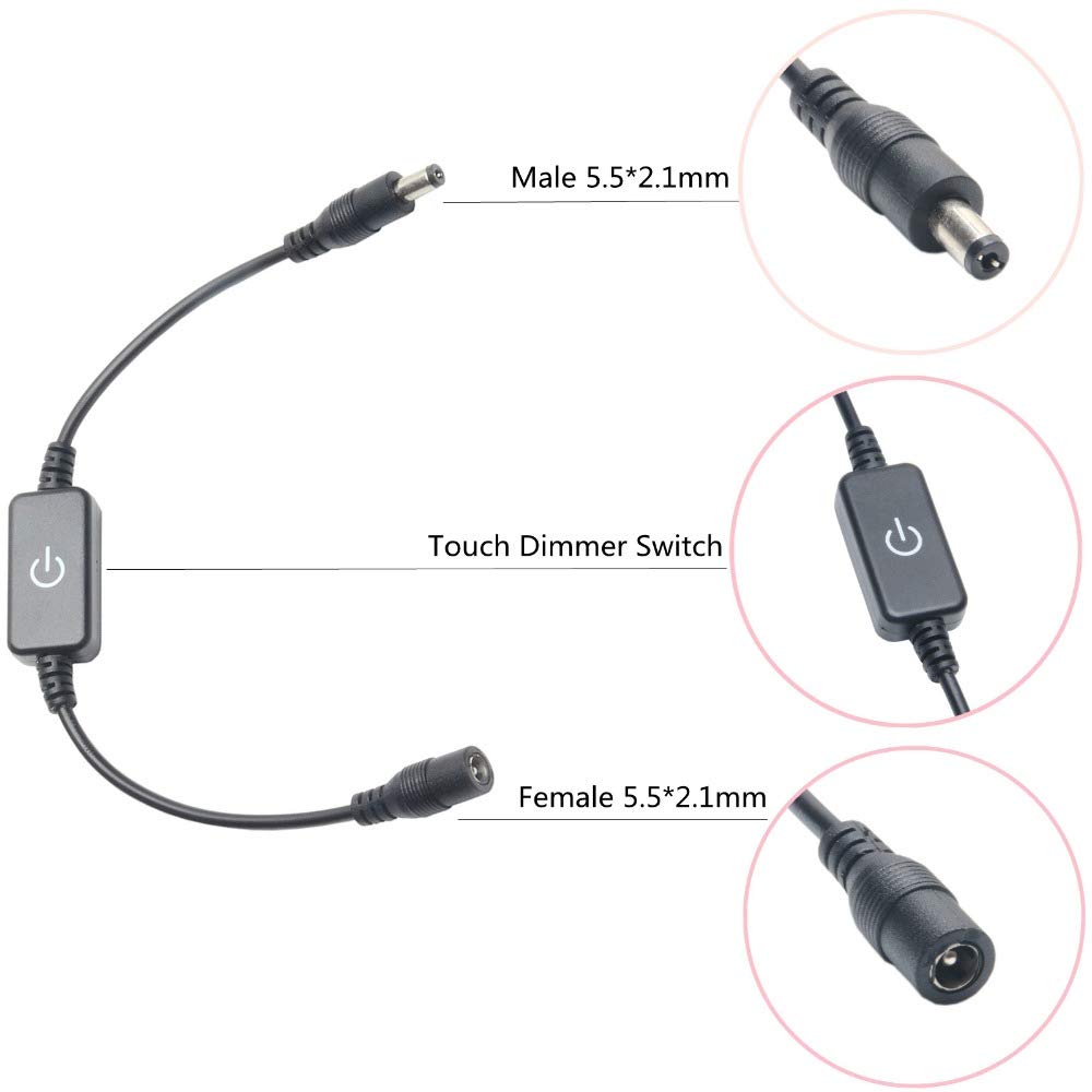 Berøringsled lysdæmper kontakt lysstyrke juster controller til 3528 5050 5730 5630 enkelt farve lys  dc 12v 24v sort/hvid